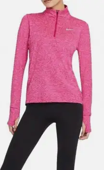 NIKE WOMEN'S DRI-FIT ELEMENT HALF
ZIP RUNNING TOP SHIRT PINK