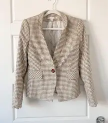 Veronica Beard Tan Blue Plaid Dickey Blazer