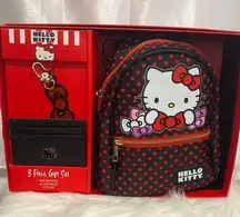 NIB hello kitty bagpack eoth card holder and key holder