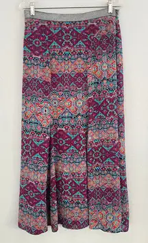 Vanessa Virginia Bohemian Geometric Print Maxi Med Petite Skirt Country Preppy