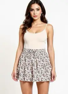 NWT PAPER CRANE Cottage Core Pull On Skirt Floral Ruffle Lined Mini Womens Large