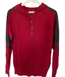 Cutter & Buck long sleeve hooded sweater black red Large