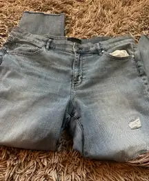 White House Black Market Mid Rise Girlfriend distressed jeans 