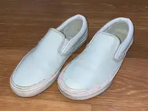 Vans off the wall lo mint green slip on shoes white sneakers womens