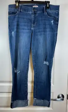 Juicy Couture Folded Ankle Blue Denim Jeans Size 14 Good #2014