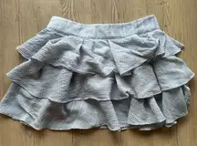 Derek Lam 10 Crosby Blue ruffled mini skirt silk size 0, girly layered spring