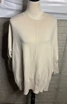 A Pea in the Pod Beige Knit Sweater XS Dolman Sleeve Crew Neck Relaxed Fit