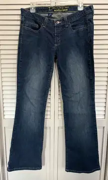 Daisy Anchor Blue Bootcut Denim Jeans Dark Wash Low Rise Size 11 Reg Zip
