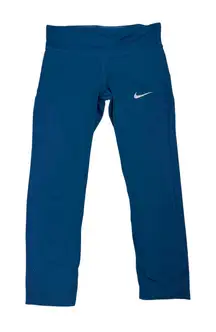 Nike Dri-Fit Leggings Teal Blue Crop Athletic Active Everyday Pants Size Small
