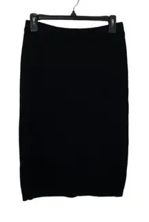 Ann Wi Skirt Small Black Knit Pull On