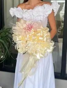 MAUVE BY ANTHROPOLOGY WHITE DRESS