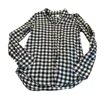J. CREW blue and white gingham button down