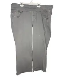 Jag Jeans Gray Pull-On Pants Women's Plus Size 20W Western Glove Works Stretch