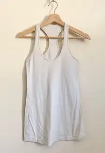 Lululemon White Orange Racerback Tank Top Approximate Size Small