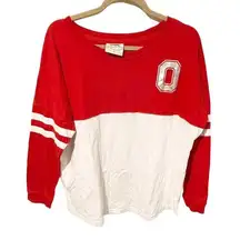 J American Buckeyes Ohio State Spirit Shirt Red White Colorblock College Tshirt