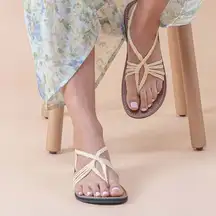 Vines Women's Islandwear Women's Braided Slingback Flat Sandals‎ Size 6.5