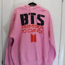 BTS Classic Unisex Pullover Hoodie THREE LAYER CROSS Pink Sz L