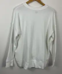 Aerie White Textured Oversized Crewneck Long Sleeve Sweatshirt Top Size XS