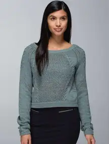 Lululemon Be Present Pullover Sweater Cropped Earl Grey