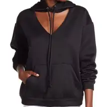 Nordstrom Black hoodie with vneck cut out