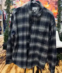 Goodfellow & Co Navy and Cream Plaid Shacket