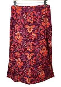 Vintage White Stag Dark Fall Floral Corduroy Cotton Midi Skirt 12 | Retro Boho