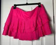 Lucky In Love NEW Hot Pink Tennis Golf Pleated Stripe Skirt Size Large Active