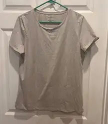 Talbots Women's‎ Size Large Gold Metallic Sparkle Knit Tee Shirt Nautical Party