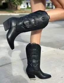 Soda Black Cowboy Boots