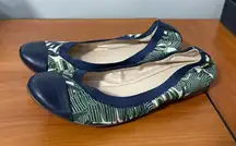 Cole Haan Elbridge Ballet Flat Flexible Comfort Palm Hawaiian Print Blue Green 8