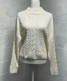 Rachel Zoe  creme mock neck knit sweater