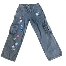 Hello Kitty And Friends Balloon Denim Cargo Pants Women's hot topic  Size 11