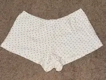 Brandy Melville White Pajama Shorts with Pink Dots
