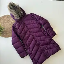 Marmot  Montreal Puffer Coat Jacket Purple Fig Removal Fur Hoodie 700 Down Medium