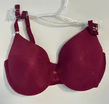 Natori Full Coverage Jacquard Underwire Bra Burgundy 36C