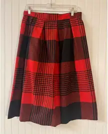Vintage red & black plaid wool skirt The US Clothing Co sz 32