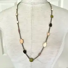 Loft gold tone colorful beaded necklace