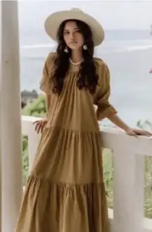 Daughters of India Sahana Maxi Dress in Earthly Brown Medium M