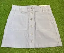 American Eagle Women's Size 4 Light Blue Corduroy Mini Button Up Skirt Pockets