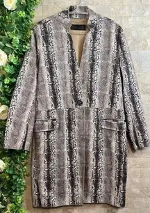 Blank NYC Anthropologie Snake Charmer Faux Suede Coat Jacket Brown Size SP Small