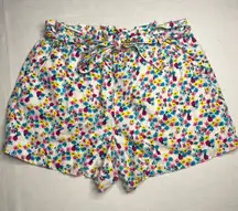 a.n.a. Floral Print Shorts with Tie-waist (Large)