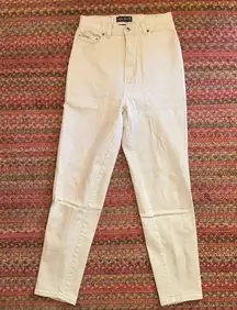 VTG TAN ROUTE 66 STRETCH HIGH RISE SLIM FIT JEANS