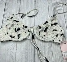 Womens Size 4 Bikini Top Crinkle Tie Front New Swimsuit Underwire‎
