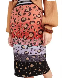 Mauve by Anthropologie Size XS Leopard Animal Print Sweater Knit‎ Pencil Skirt