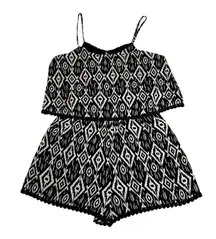 Women's Sleeveless Aztec Tribal Print Romper Size XXS Summer Festival Party