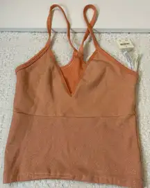 Anthropology Sparkling Coral Strappy‎ Seamless T- back bralette Size L/XL Y2K