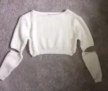 Adika White Cropped Sweater