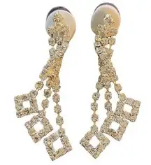 3 Strand Faux Diamond Dangle Wedding Prom Earrings