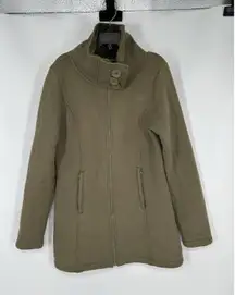 The North Face Caroluna Fleece Full Zip Up Jacket Sherpa Lined Green Womens Med