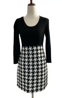 Studio One New York Sweater DRESS Size XSM Houndstooth Print #1